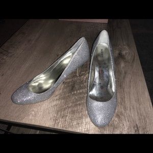 Silver heels.